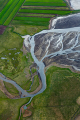 Aerial view on the way to the Snaefellsness peninsula, Iceland, Europe