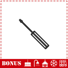 Screwdriver icon flat