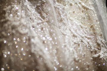 Background of a wedding dress close up