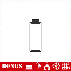 Battery empty icon flat