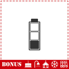 Battery empty icon flat
