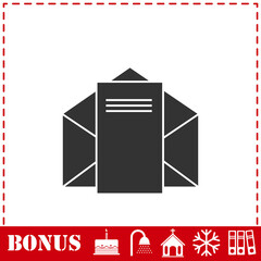 Mail letter icon flat
