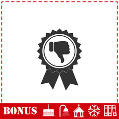 Not recommended award icon flat