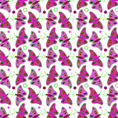 Pattern of pink butterflies. For printing on fabric.