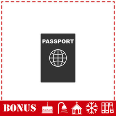 Passport icon flat