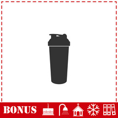 Cocktail shaker icon flat