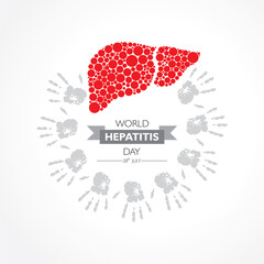 Vector Illustration,poster or banner of World Hepatitis Day observed on 28 July
