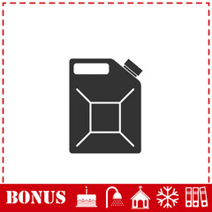 Jerrycan oil icon flat