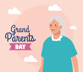 Grandmother on grandparents day design, Old woman female person mother grandparents family senior and people theme Vector illustration
