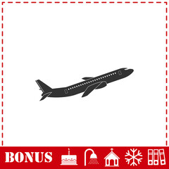 Airplane icon flat