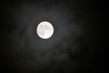 full moon in a black sky