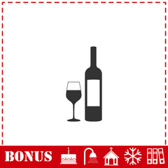 Wine icon flat