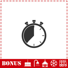 Stopwatch icon flat