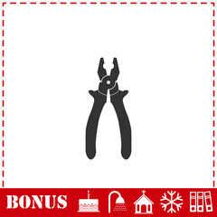 Pliers icon flat