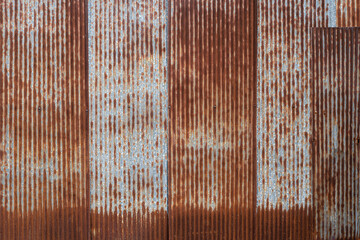 old rusty zinc plate galvanized wall background outdoor