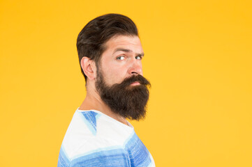 Stylish beard and mustache care. Hipster appearance. Beard fashion and barber concept. Man bearded...