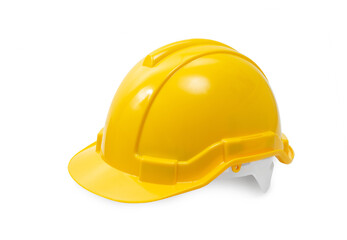 yellow hard hat - safety helmet on white with clipping path
