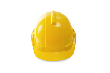 yellow hard hat - safety helmet on white (clipping path)