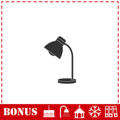 Reading lamp icon flat