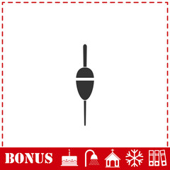 Fishing float icon flat