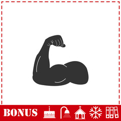 Strong flex arm icon flat