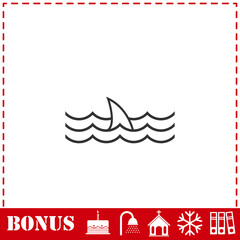 Shark fin icon flat