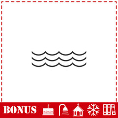 Ocean or sea icon flat