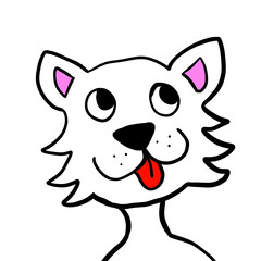 Cartoon Stylized Adorable White Dog