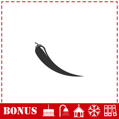 Chilli pepper icon flat