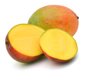 Mango fruit isolated on white background.