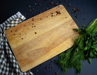 cutting board with parsley