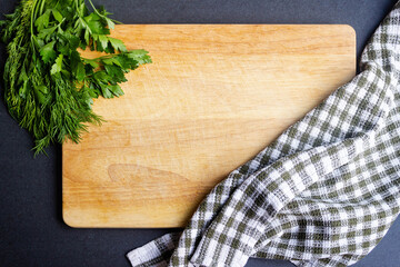 cutting board with parsley