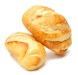 Two bread on a white background.