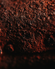 Rust. Fragment of a rusty metal surface. Macro photo. Grunge texture. Red rusty stains on iron. Rock texture. Rust texture. Abstract grunge background