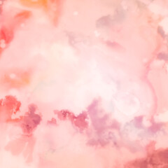 Fototapeta na wymiar Gentle Ink Clouds Tile. Floral Ink Style. Pink, 