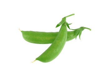 close up on fresh sugar pea isolated on white background