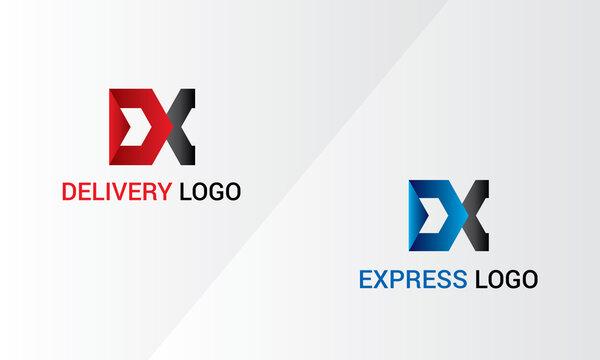 Express delivery courier service logo design. Express Delivery concept. D and X letter logo. Icon vector illustration.