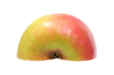 Half a juicy apple isolated on a white background