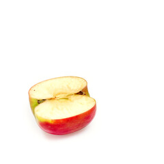 Half a juicy apple isolated on a white background