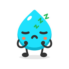water mascot character and sleep