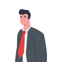 Businessman with necktie design, Office business management and corporate theme Vector illustration