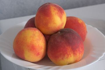 Ripe sweet whole peaches