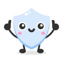 cute shield mascot character