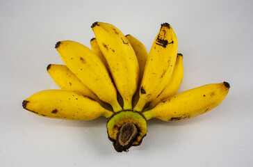 bunch of bananas on black background