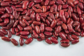 red kidney beans on white background