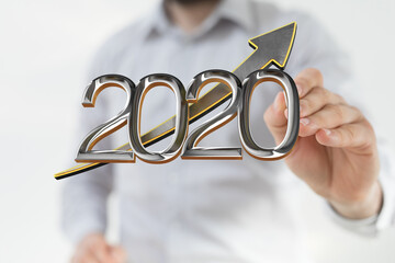 business year 2020 up goals and success illustration