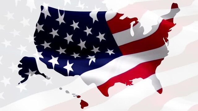 United States map flag video. 3d United States American map Slow Motion video. US American Flags Close Up. Closeup of American USA flag background.USA flag video Memorial Patriot Day USA
