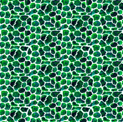 Fototapeta premium Watercolor hand drawn green stone pattern.