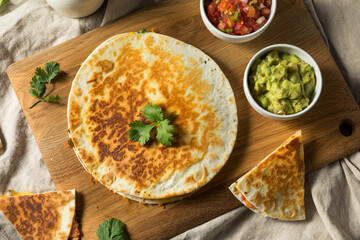 Homemade Vegetarian Quesadilla with Cheese