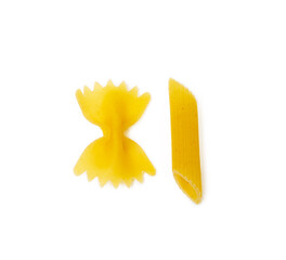 Traditional Italian pasta isolated on white background